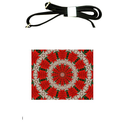 Red Flower Shoulder Sling Bag from ArtsNow.com Front