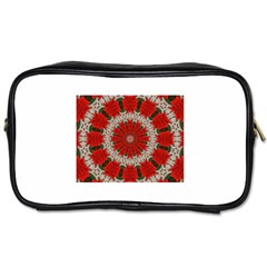 Red Flower Toiletries Bag (Two Sides) from ArtsNow.com Front