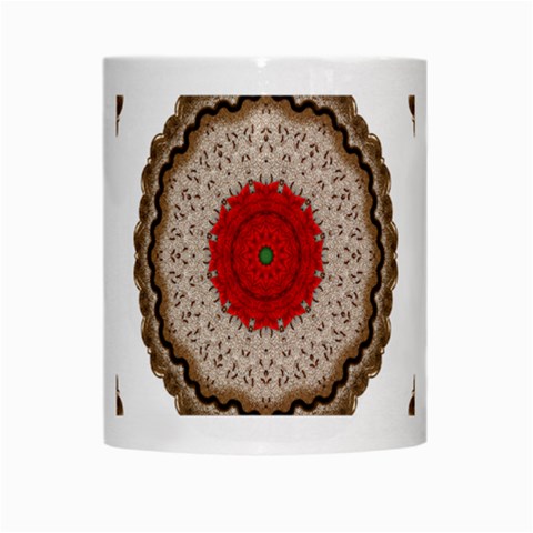 Red Center Doily White Mug from ArtsNow.com Center