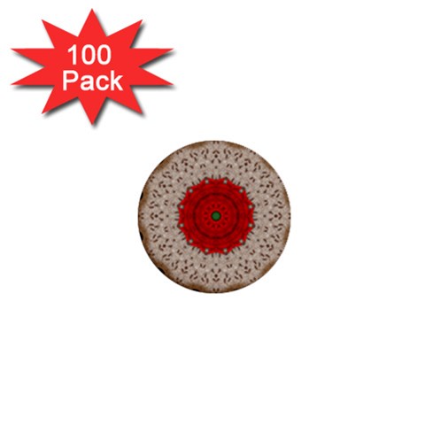 Red Center Doily 1  Mini Button (100 pack)  from ArtsNow.com Front