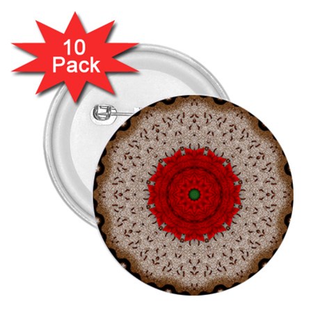 Red Center Doily 2.25  Button (10 pack) from ArtsNow.com Front