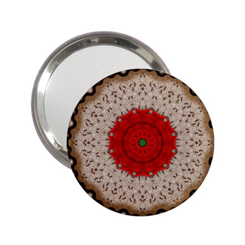 Red Center Doily 2.25  Handbag Mirror from ArtsNow.com Front