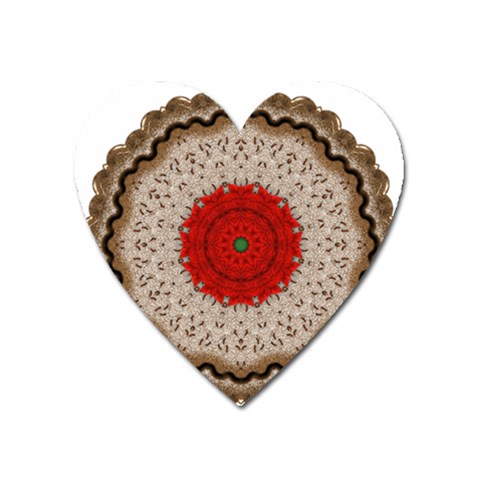 Red Center Doily Magnet (Heart) from ArtsNow.com Front