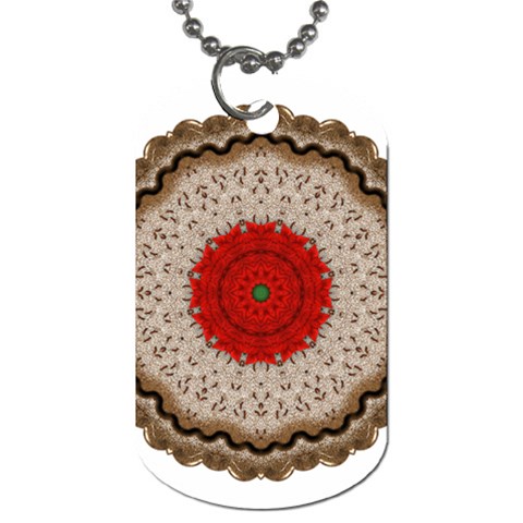 Red Center Doily Dog Tag (Two Sides) from ArtsNow.com Back