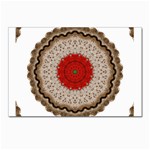 Red Center Doily Postcard 4  x 6 