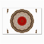 Red Center Doily Postcard 5  x 7 