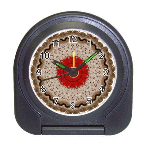 Red Center Doily Travel Alarm Clock from ArtsNow.com Front