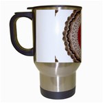 Red Center Doily Travel Mug (White)