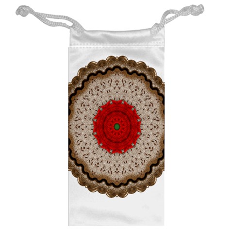 Red Center Doily Jewelry Bag from ArtsNow.com Back