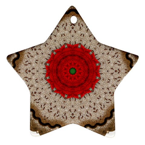 Red Center Doily Star Ornament (Two Sides) from ArtsNow.com Back