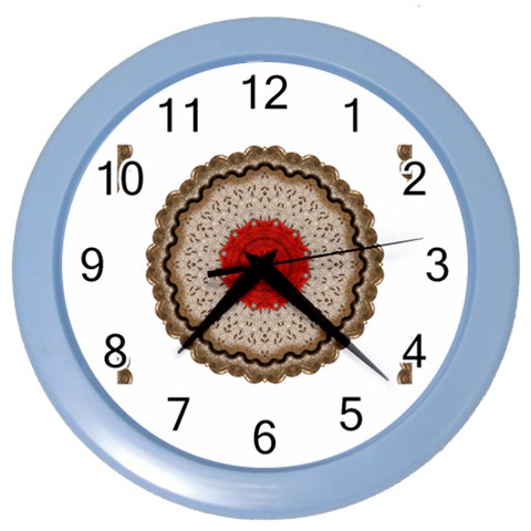 Red Center Doily Color Wall Clock from ArtsNow.com Front