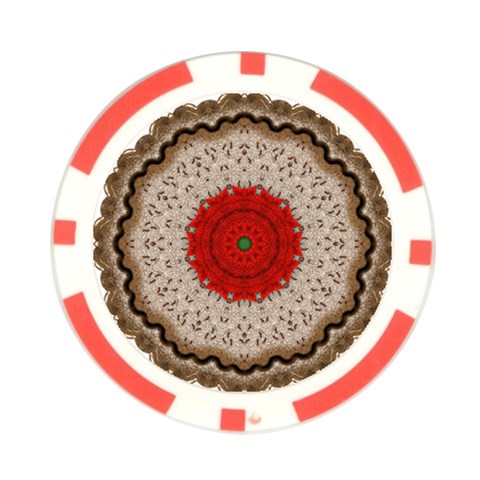 Red Center Doily Poker Chip Card Guard from ArtsNow.com Front