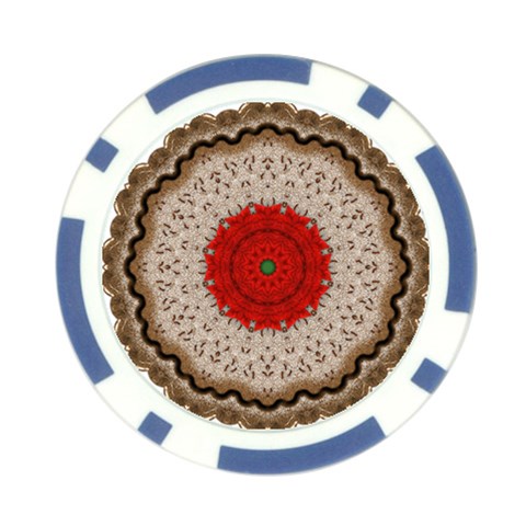 Red Center Doily Poker Chip Card Guard from ArtsNow.com Front