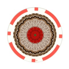 Red Center Doily Poker Chip Card Guard from ArtsNow.com Front