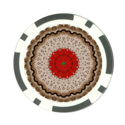 Red Center Doily Poker Chip Card Guard from ArtsNow.com Back