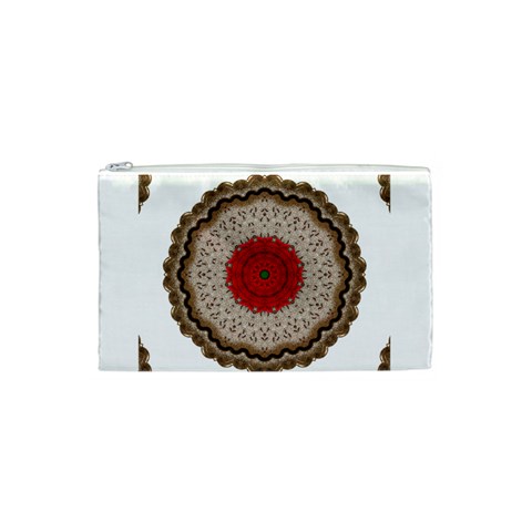 Red Center Doily Cosmetic Bag (Small) from ArtsNow.com Front