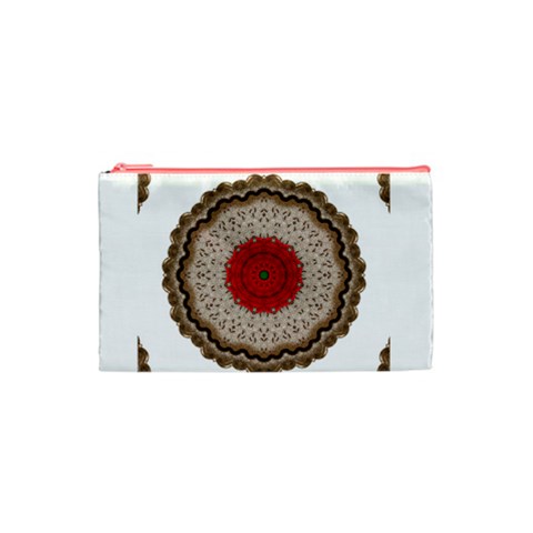 Red Center Doily Cosmetic Bag (Small) from ArtsNow.com Front