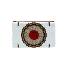 Red Center Doily Cosmetic Bag (Small) from ArtsNow.com Front