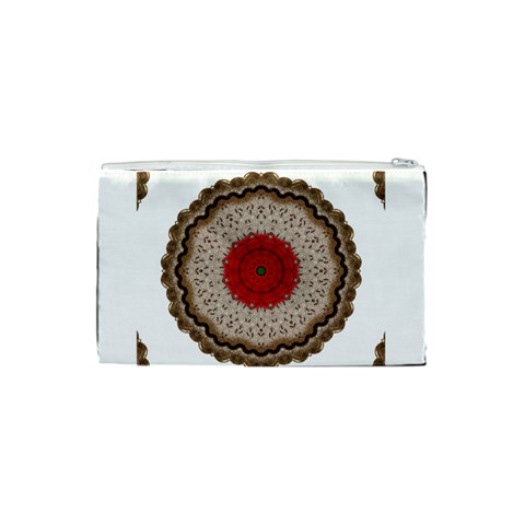 Red Center Doily Cosmetic Bag (Small) from ArtsNow.com Back