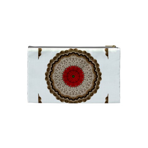 Red Center Doily Cosmetic Bag (Small) from ArtsNow.com Back