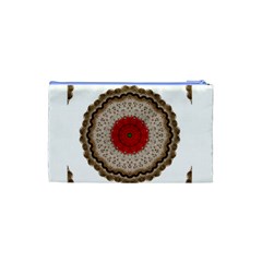 Red Center Doily Cosmetic Bag (Small) from ArtsNow.com Back