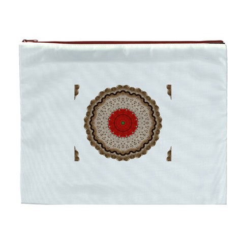 Red Center Doily Cosmetic Bag (XL) from ArtsNow.com Front