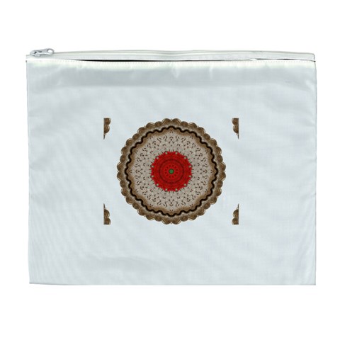 Red Center Doily Cosmetic Bag (XL) from ArtsNow.com Front