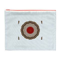 Red Center Doily Cosmetic Bag (XL) from ArtsNow.com Front