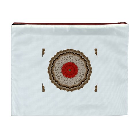 Red Center Doily Cosmetic Bag (XL) from ArtsNow.com Back