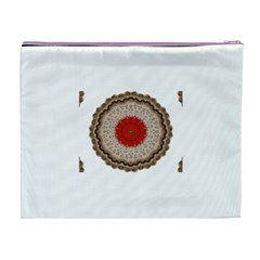 Red Center Doily Cosmetic Bag (XL) from ArtsNow.com Back