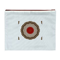 Red Center Doily Cosmetic Bag (XL) from ArtsNow.com Back