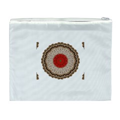 Red Center Doily Cosmetic Bag (XL) from ArtsNow.com Back