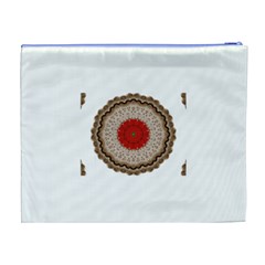 Red Center Doily Cosmetic Bag (XL) from ArtsNow.com Back