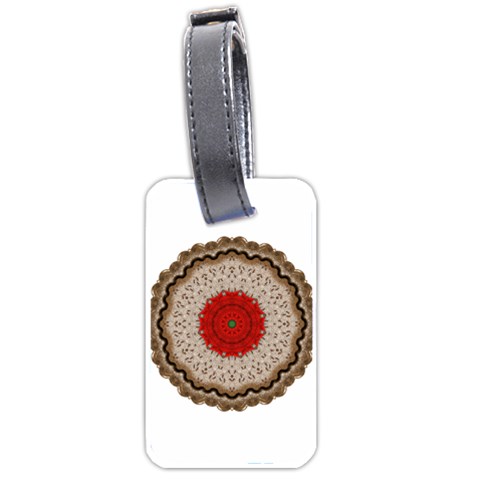 Red Center Doily Luggage Tag (one side) from ArtsNow.com Front