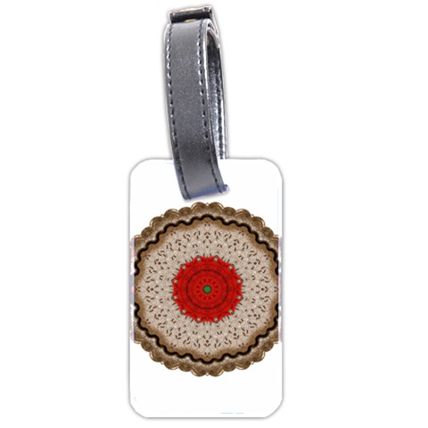 Red Center Doily Luggage Tag (two sides) from ArtsNow.com Back