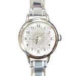 Silver Snowflake Doily Round Italian Charm Watch