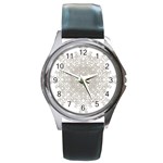 Silver Snowflake Doily Round Metal Watch