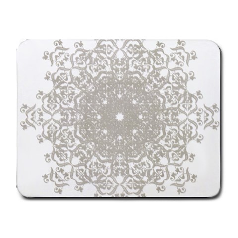 Silver Snowflake Doily Small Mousepad from ArtsNow.com Front