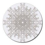 Silver Snowflake Doily Round Mousepad