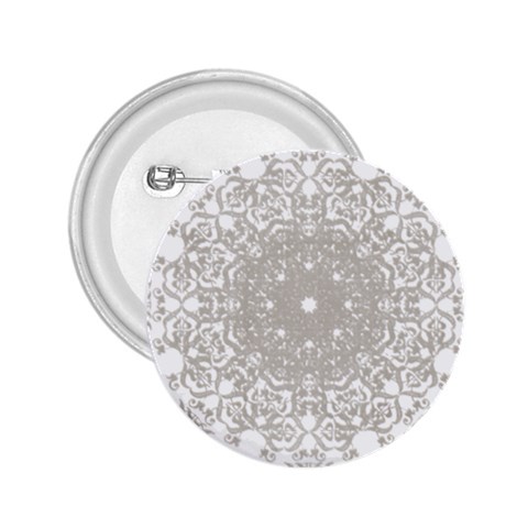 Silver Snowflake Doily 2.25  Button from ArtsNow.com Front