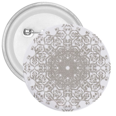 Silver Snowflake Doily 3  Button from ArtsNow.com Front