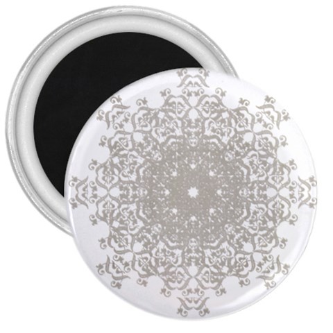 Silver Snowflake Doily 3  Magnet from ArtsNow.com Front