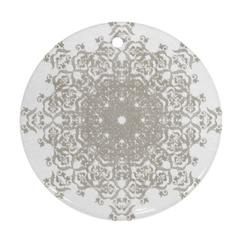 Silver Snowflake Doily Ornament (Round) from ArtsNow.com Front