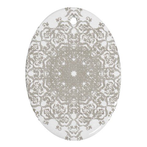 Silver Snowflake Doily Ornament (Oval) from ArtsNow.com Front