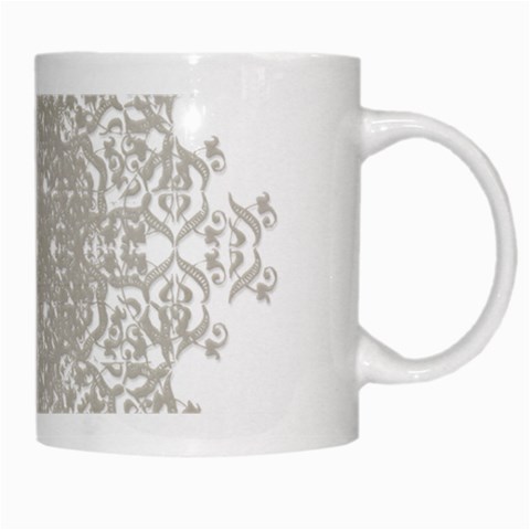 Silver Snowflake Doily White Mug from ArtsNow.com Right