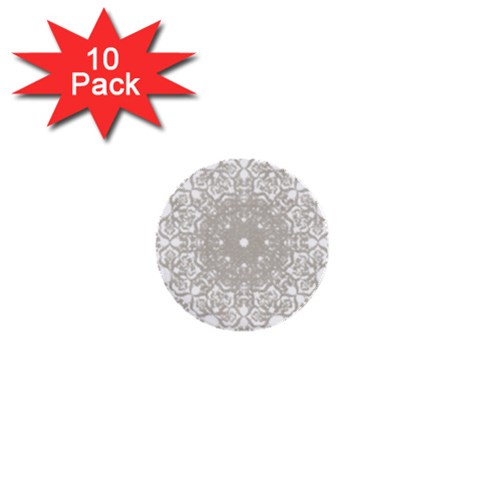 Silver Snowflake Doily 1  Mini Button (10 pack)  from ArtsNow.com Front