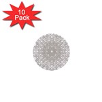 Silver Snowflake Doily 1  Mini Button (10 pack) 