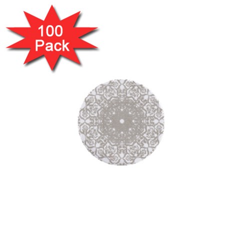 Silver Snowflake Doily 1  Mini Button (100 pack)  from ArtsNow.com Front