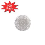 Silver Snowflake Doily 1  Mini Magnet (100 pack) 