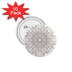 Silver Snowflake Doily 1.75  Button (10 pack) 